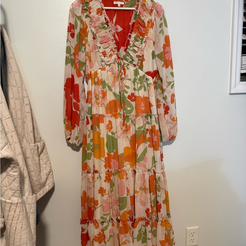 Floral Long Sleeve Midi Dress